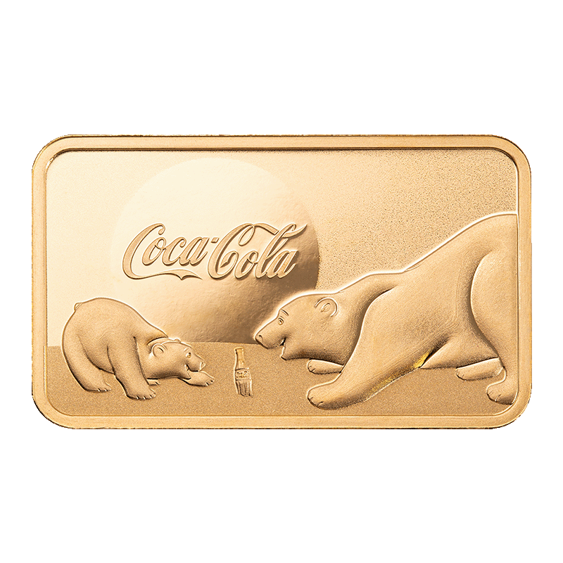 Image for 5 gram Coca-Cola® Holiday Polar Bears Gold Bar from TD Precious Metals